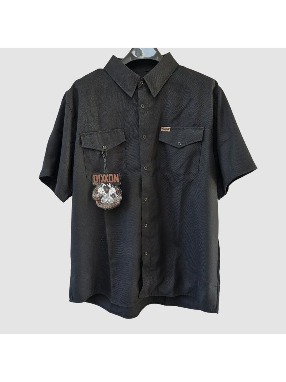 Dixxon Short Sleeved Flannel Size 2X Black Outlaw Snap Front Button Down Collar